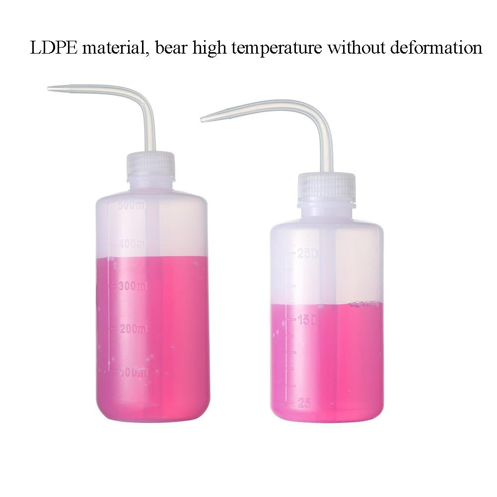Ronyes Lifescience Wash bottle LDPE Plastic Squeeze Bottle Set Watering Can with Narrow Mouth 250ml 500ml