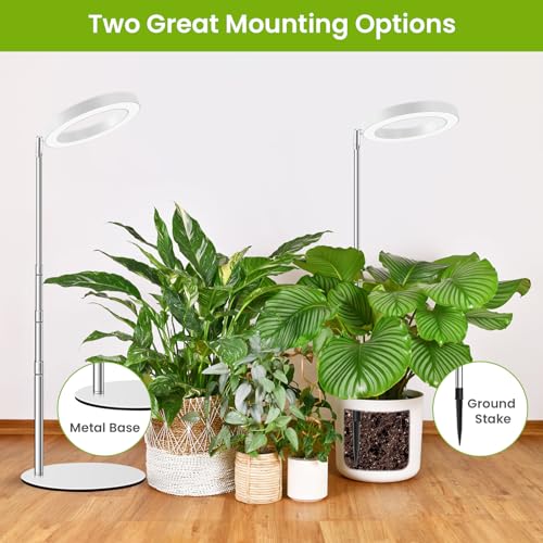 Kullsinss Grow Lights for Indoor Plants Full Spectrum, 80 LEDs Plant Light for Indoor Growing with 2 Mounting Options, 6H 12H 16H Timer, 3 Spectrum Modes, 37.4 in Height Adjustable Desk Grow Lamp