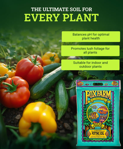 FoxFarm Ocean Forest Potting Soil, 12qt – Light, Aerated Texture, Designed for All Container Plants – pH Adjusted for Optimal Nutrient Uptake, Effectively Retains Moisture (12 Quart)