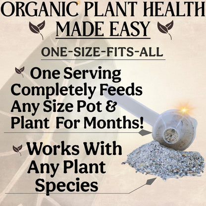 Grow Queen Organic Plant Food, Indoor Plant Food for Houseplants & Aroids, Organic Fertilizer for Flower & Vegetable Gardens, 1lb = 25 Servings, Feeds 50 gal Instantly and Slow Release