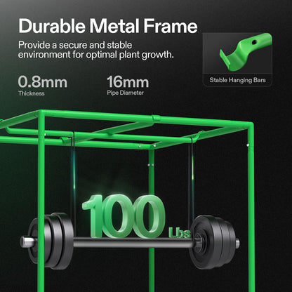 VIVOSUN S223 2x2 Grow Tent, 24"x24"x36" High Reflective Mylar with Observation Window and Floor Tray for Hydroponics Indoor Plant for VS1000
