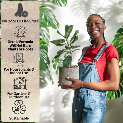 Grow Queen Organic Plant Food, Indoor Plant Food for Houseplants & Aroids, Organic Fertilizer for Flower & Vegetable Gardens, 1lb = 25 Servings, Feeds 50 gal Instantly and Slow Release